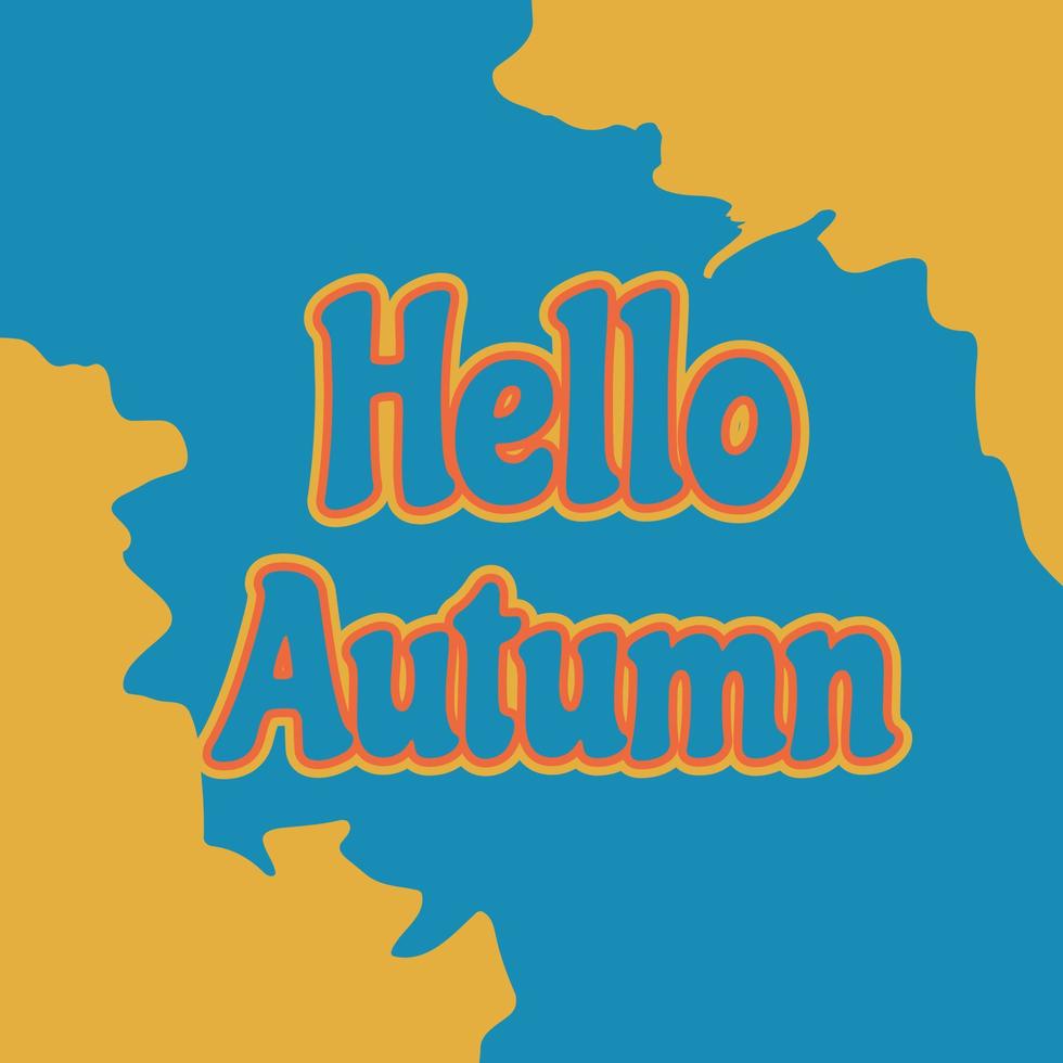 Hello autumn retro style text vector