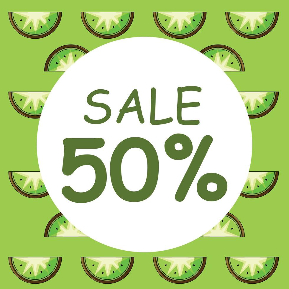 sale poster. Natural Background with kiwi. Vector Illustration EPS10