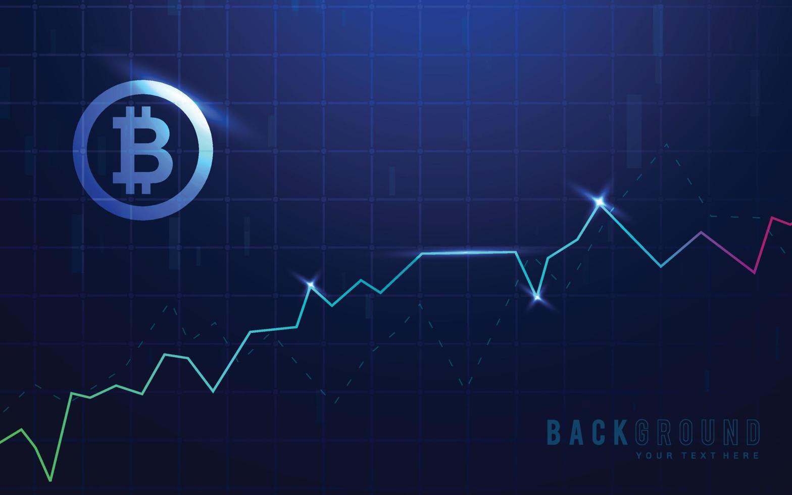 fondo claro y oscuro, vector de ilustración de moneda criptográfica bitcoin para página, logotipo, tarjeta, banner, web e impresión.