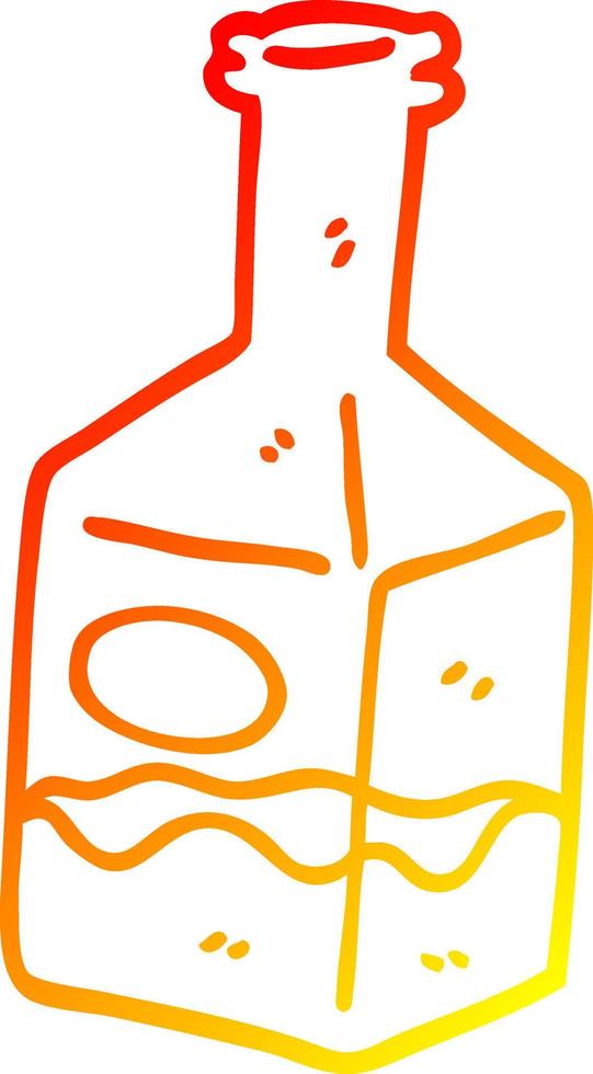 warm gradient line drawing cartoon drink in decanter vector