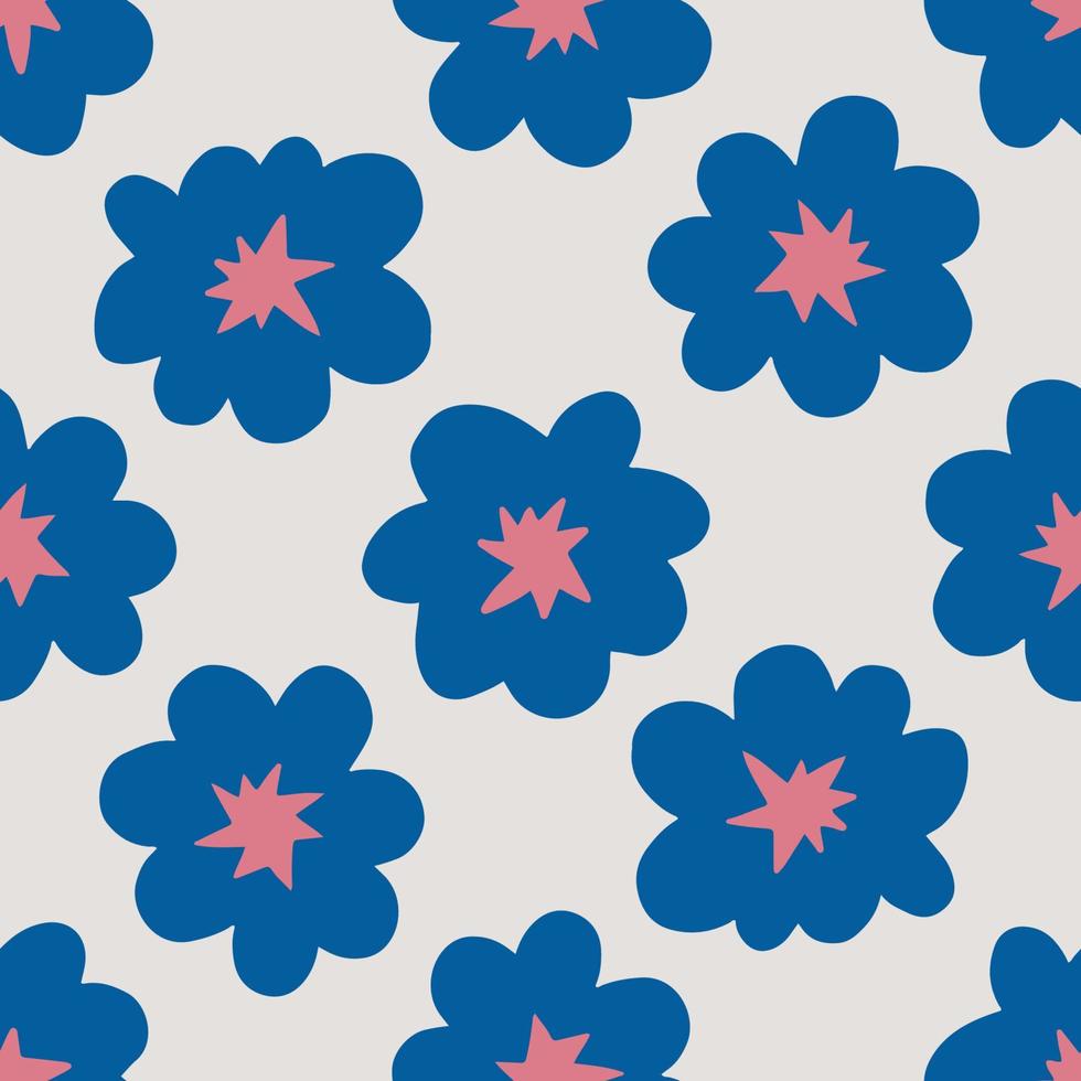 Simple seamless pattern with aesthetic flower vector