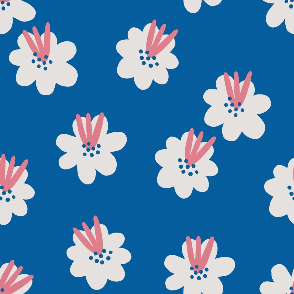 Cute flowers seamless pattern vector