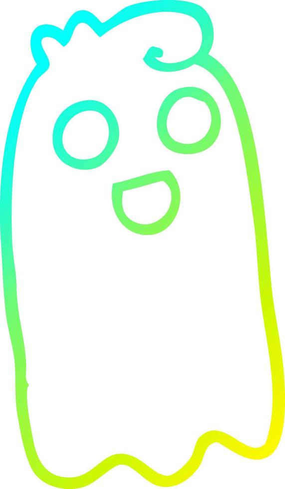 cold gradient line drawing cartoon ghost vector