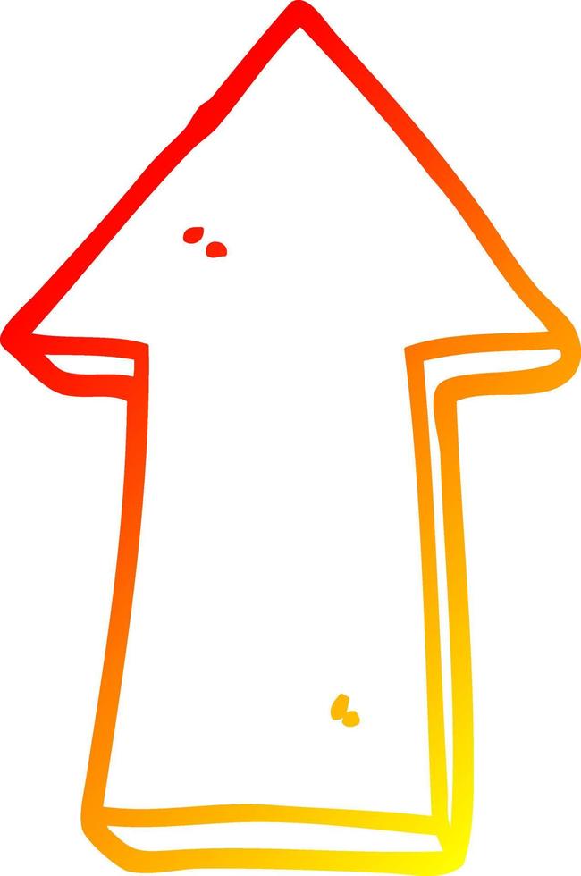 warm gradient line drawing cartoon arrow vector