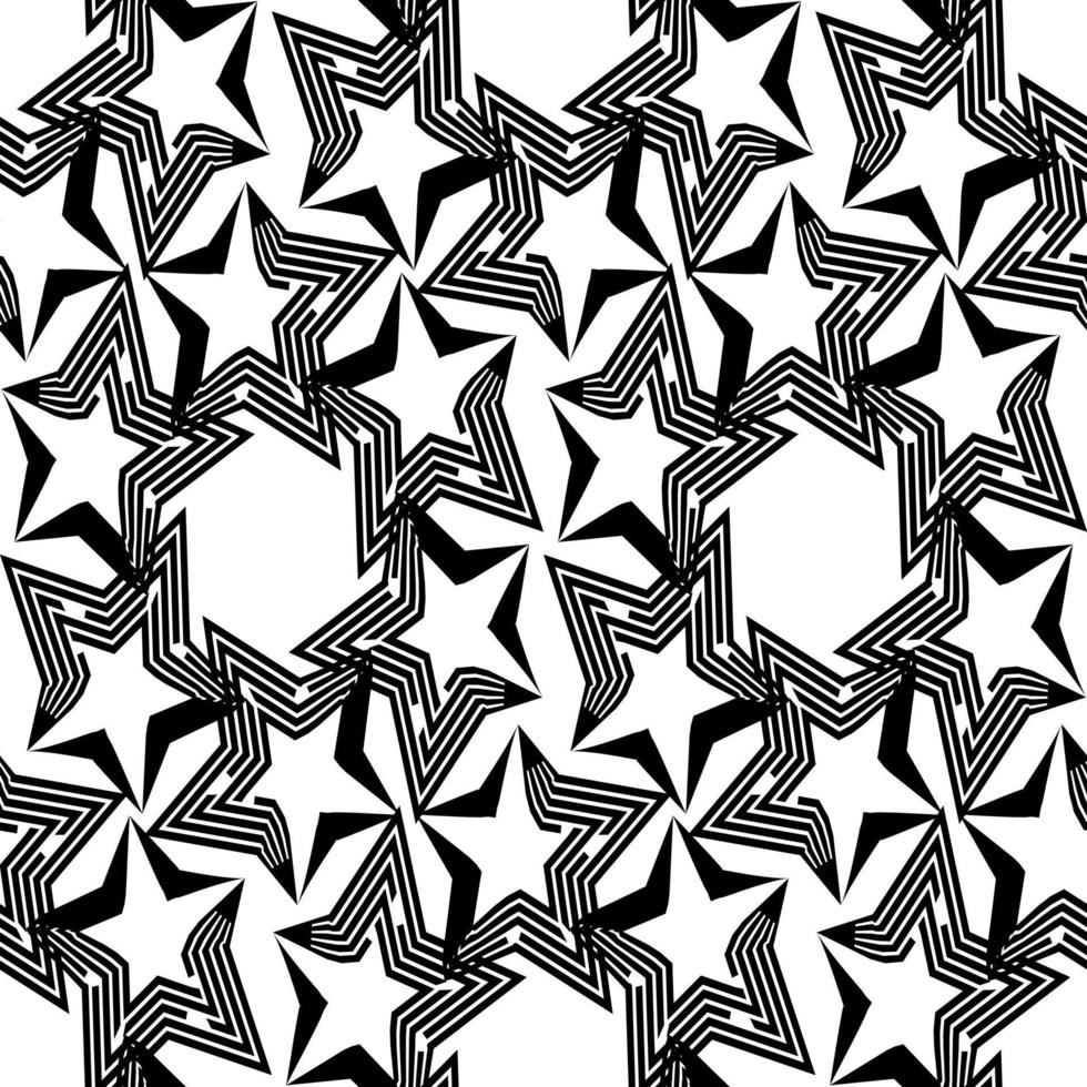 simple black white stars seamless pattern perfect for background or wallpaper vector