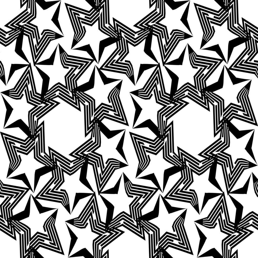 simple black white stars seamless pattern perfect for background or wallpaper vector