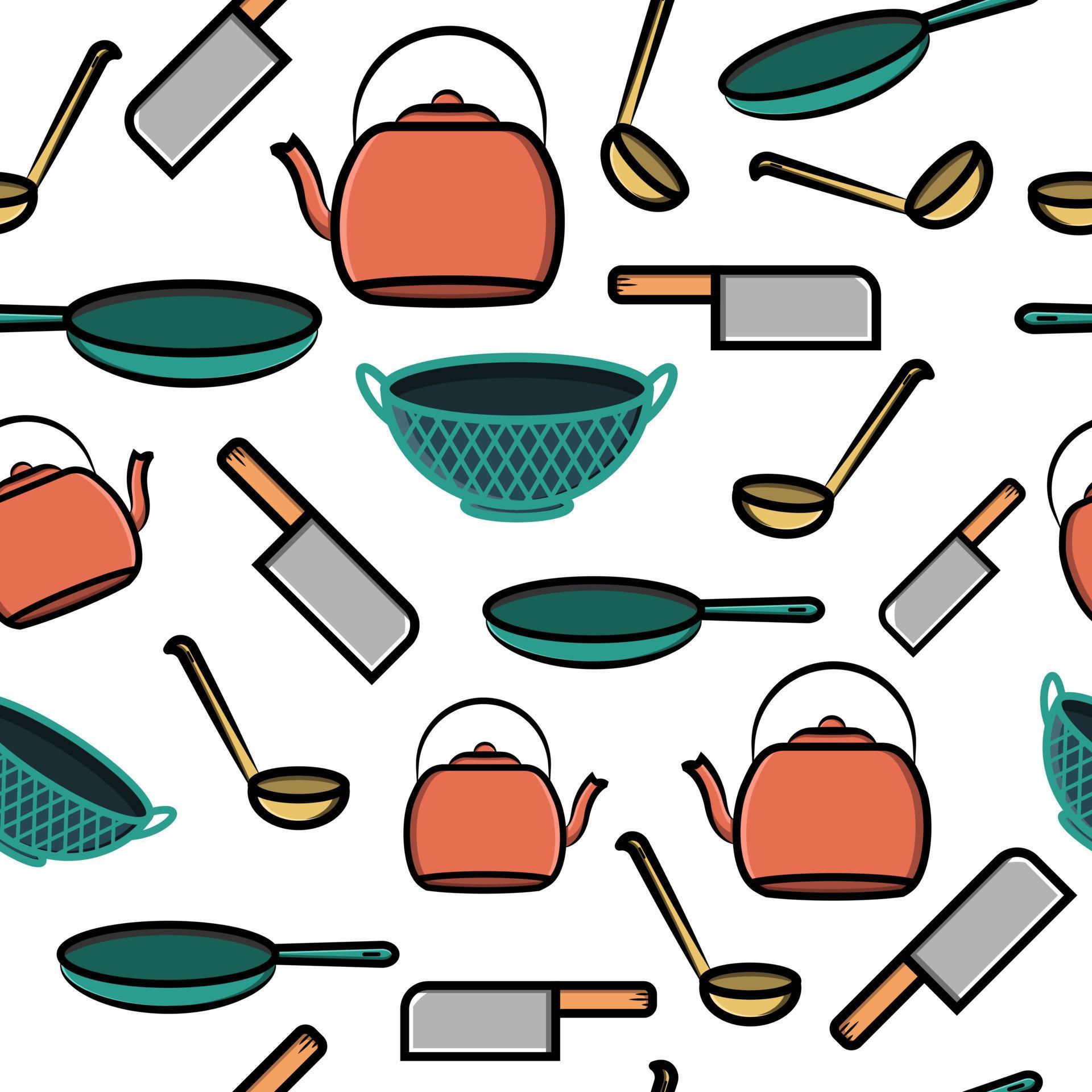 kitchenware seamless pattern perfect for background or wallpaper