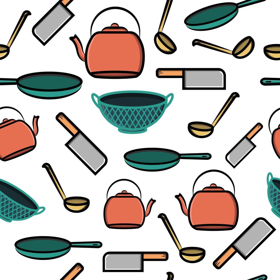 kitchenware seamless pattern perfect for background or wallpaper vector