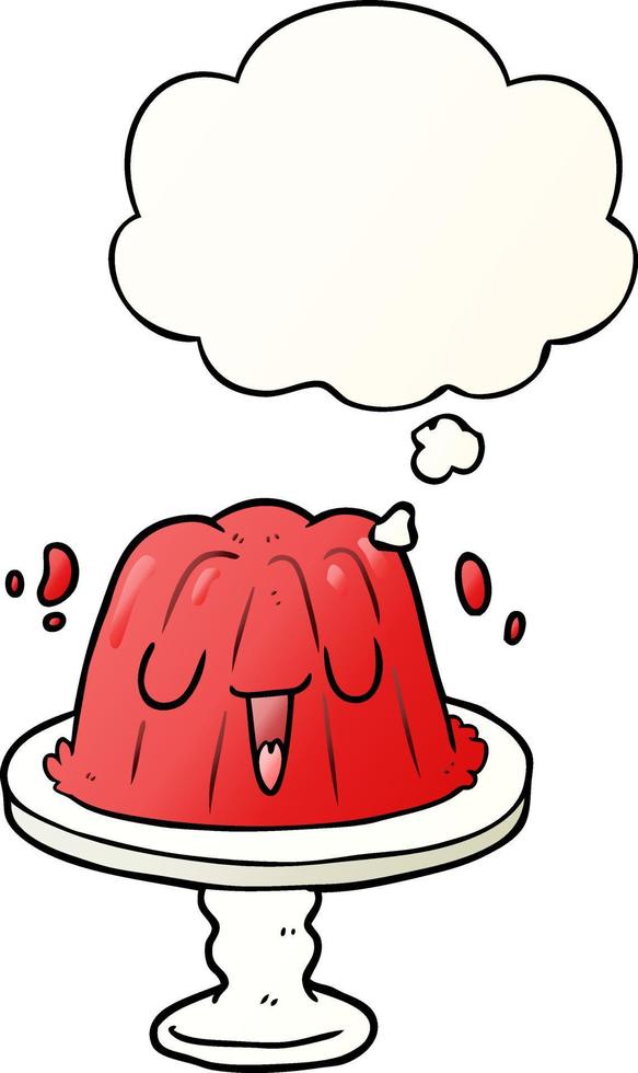 cartoon jelly and thought bubble in smooth gradient style vector