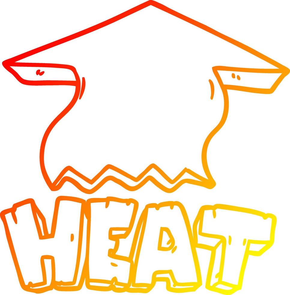 warm gradient line drawing cartoon heat symbol vector