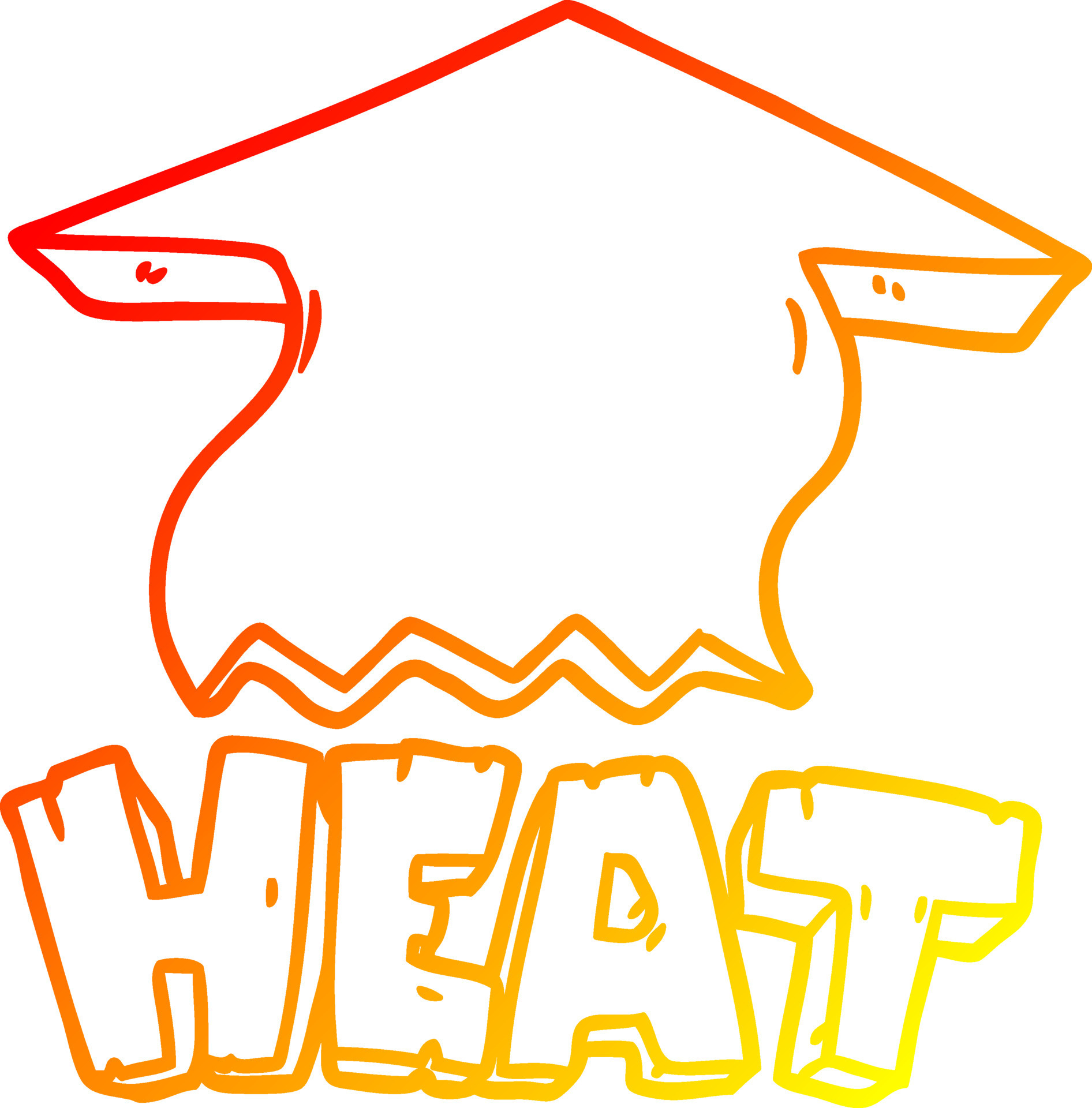 warm gradient line drawing cartoon heat symbol 10503221 Vector Art at  Vecteezy