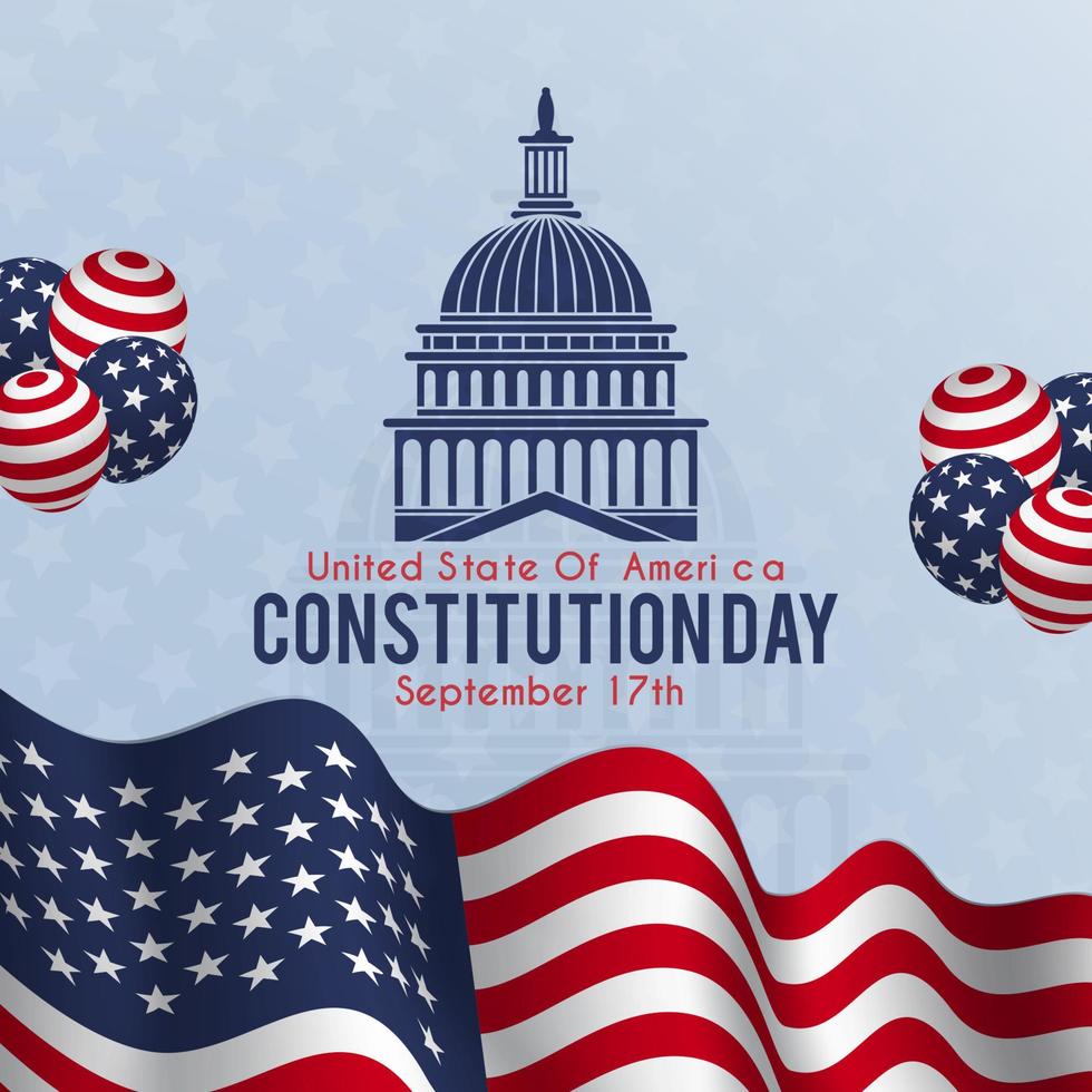 Happy USA Constitution Day September 17th illustration on isolated background vector