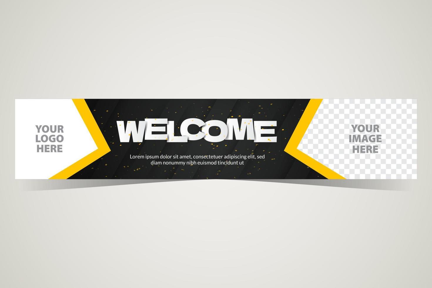 plantilla de banner de bienvenida con diseño de fondo abstracto vector