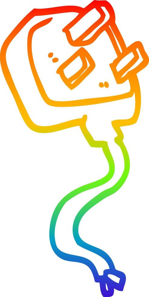 rainbow gradient line drawing cartoon british plug vector