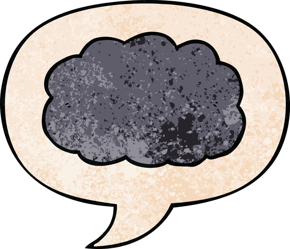 cartoon cloud and speech bubble in retro texture style vector