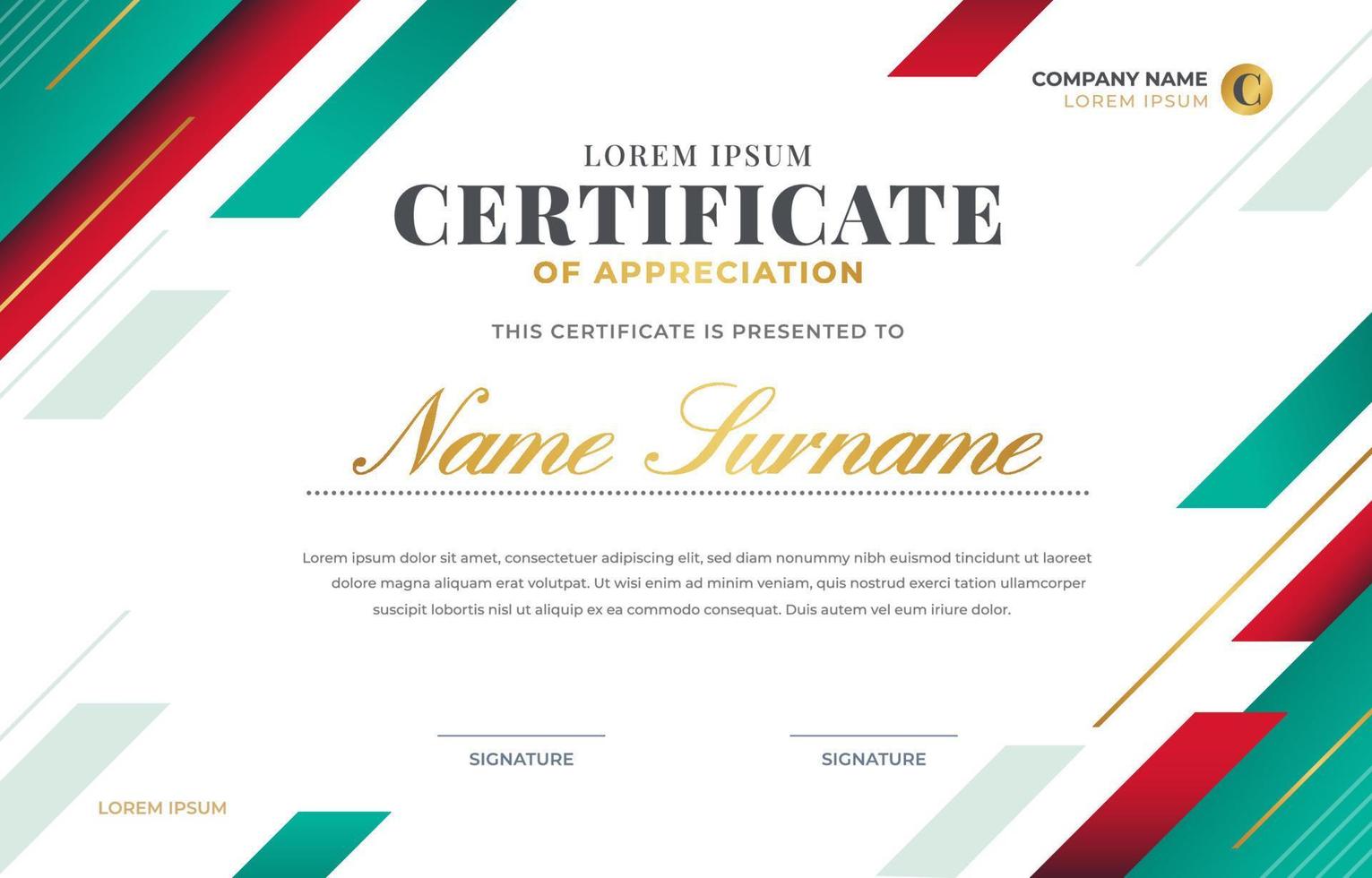 Certificate of Appreciation Background Template vector