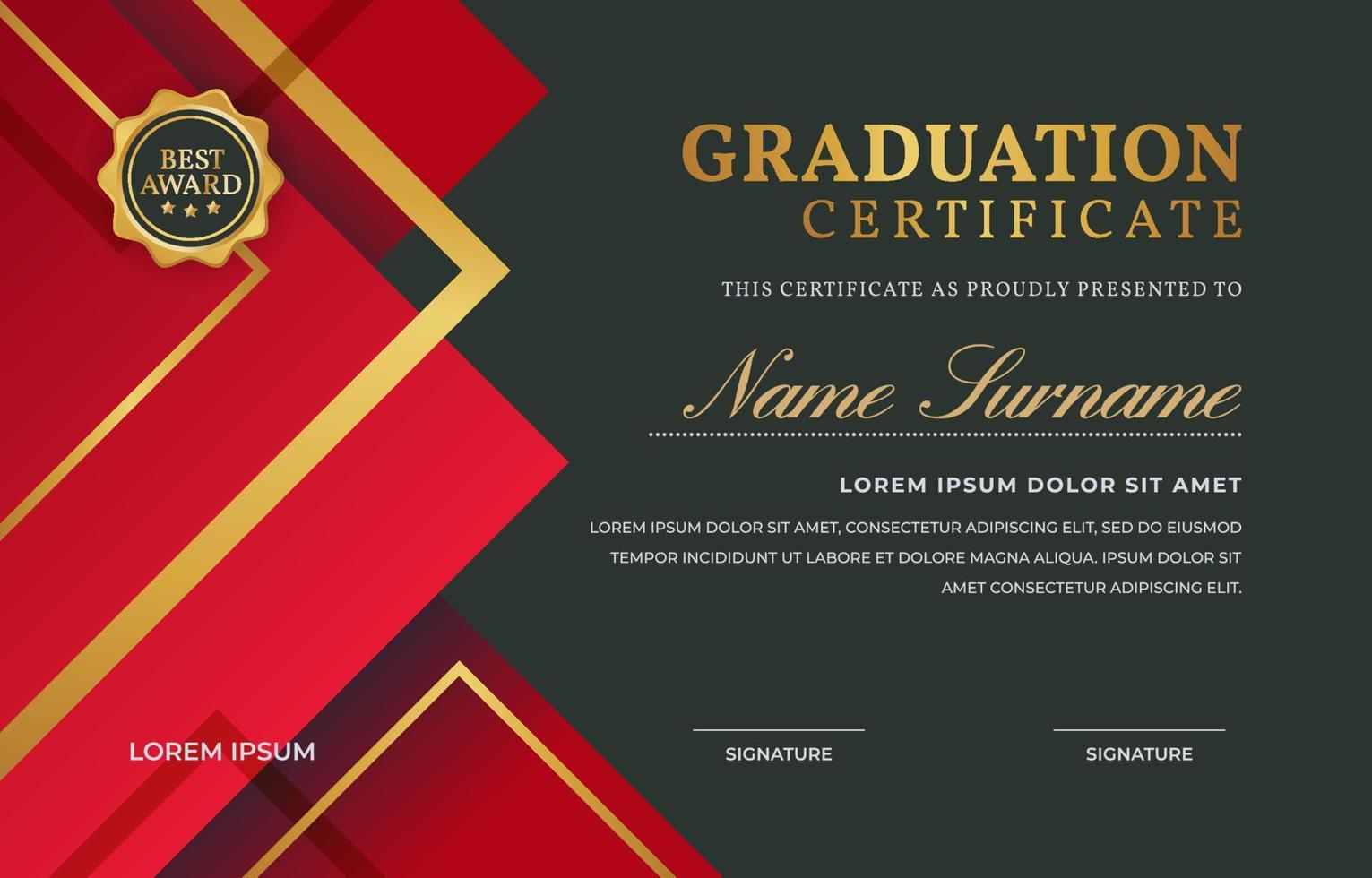 Graduation Certificate Template Background vector