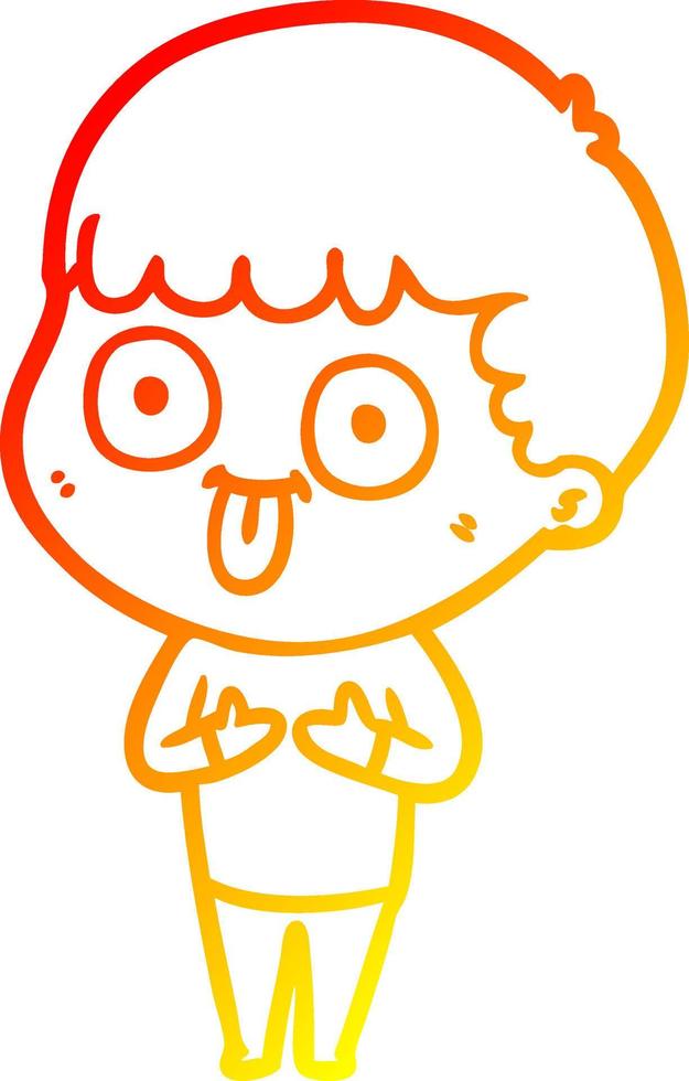 warm gradient line drawing cartoon man staring vector