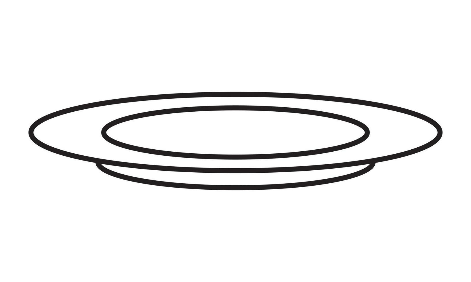 Dinner plate or dishware line art icon for apps or websites vector