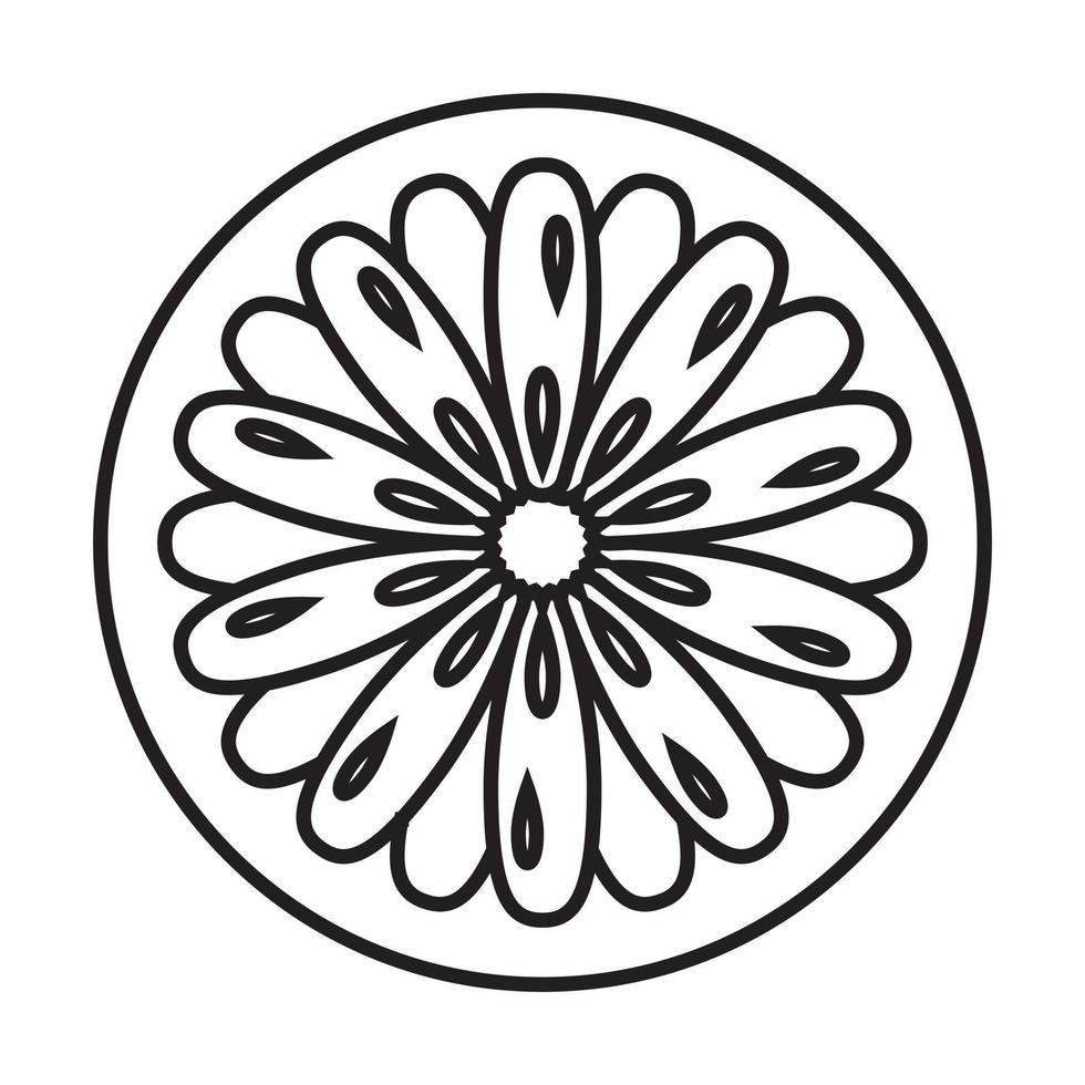 Line art icon sliced of pomelo or grapefruit for apps and websites vector
