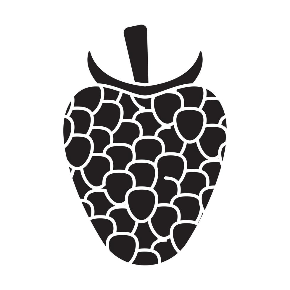 fruta de frambuesa de icono de vector plano para aplicaciones y sitios web