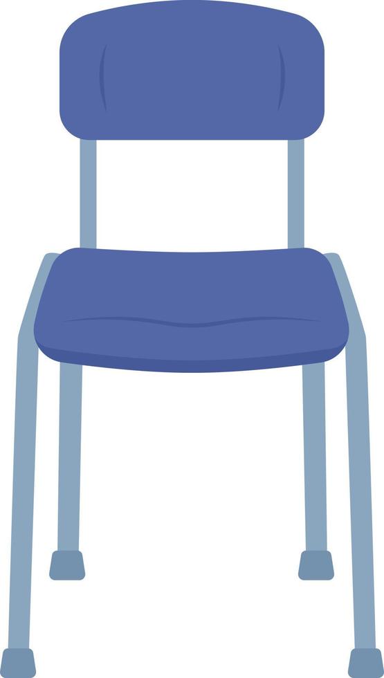 Blue empty chair semi flat color vector object. Editable figure. Full sized item on white. Office and home furniture simple cartoon style illustration for web graphic design and animation