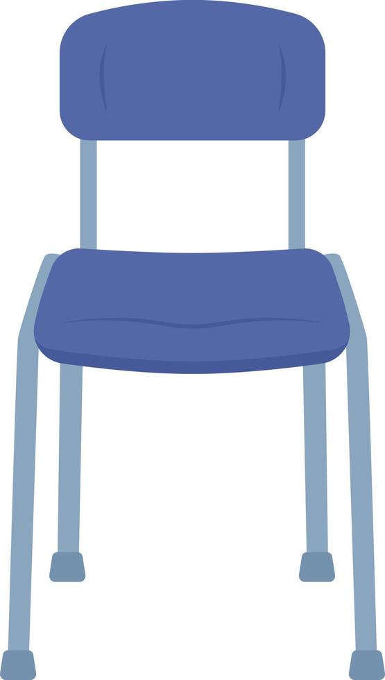 silla vacía azul objeto de vector de color semiplano. figura editable. artículo de tamaño completo en blanco. ilustración de estilo de dibujos animados simple de muebles de oficina y hogar para diseño gráfico web y animación