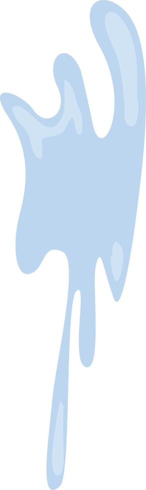 salpicadura de objeto de vector de color semi plano de agua. mancha húmeda irregular. artículo de tamaño completo en blanco. ilustración de estilo de dibujos animados simple de frotis de líquido azul para diseño gráfico web y animación