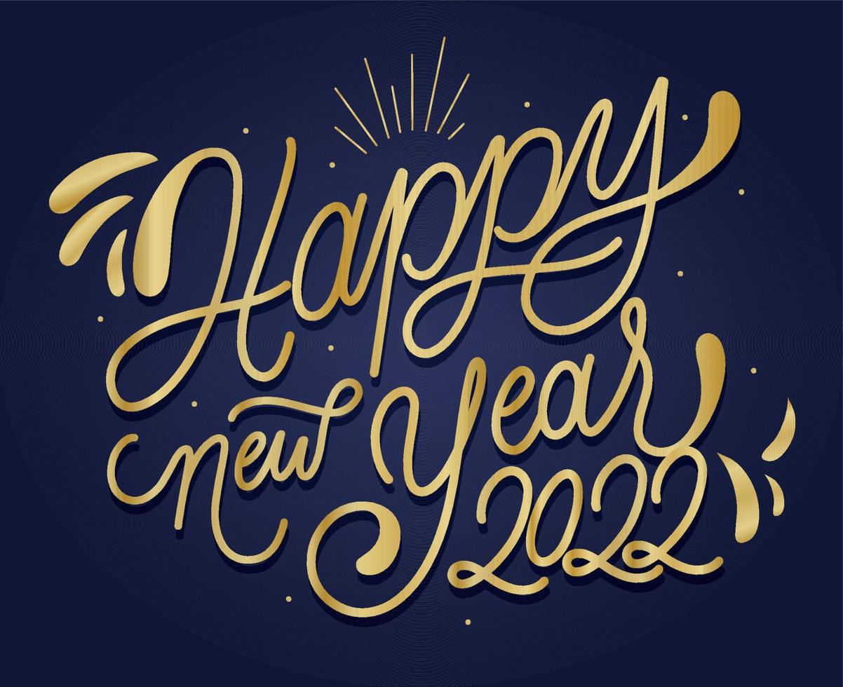 Design Abstract Holiday Happy New Year 2022 Illustration Gold vector