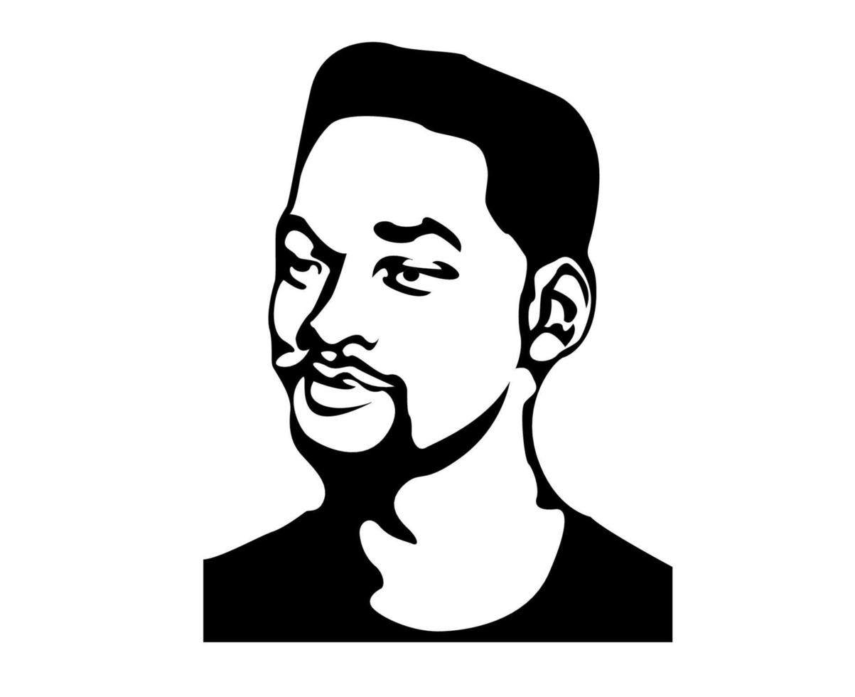 will smith cara retrato vector ilustración diseño abstracto