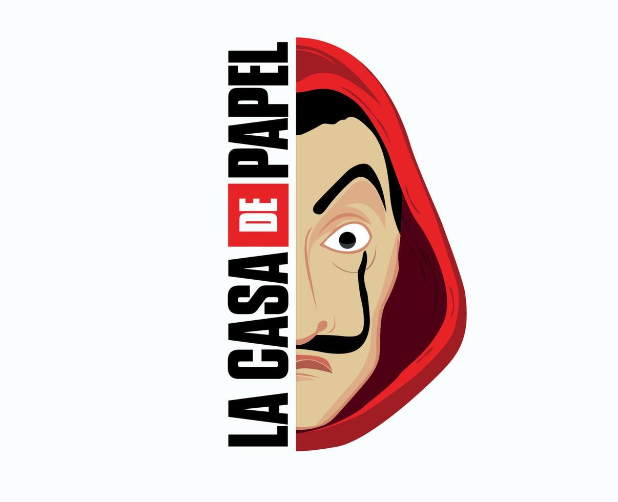La Casa De Papel Title With Dali Mask Clothes red Design Graphic Netflix Film Abstract Vector Illustration Money Heist in White Background 10503925 Art Vecteezy