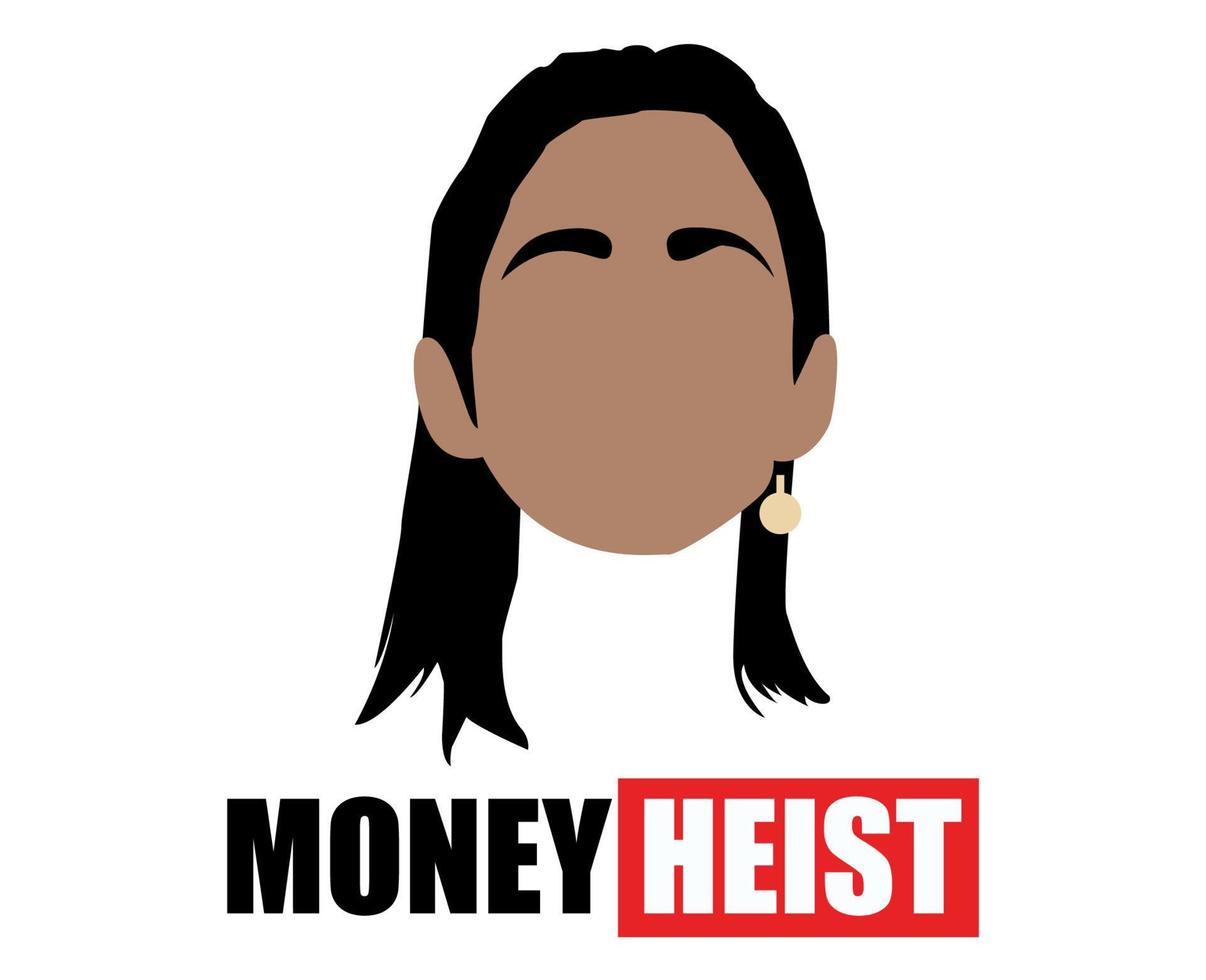 Nairobi With Money Heist Title La Casa De Papel Design Graphic Netflix Film Abstract Vector Illustration in White Background