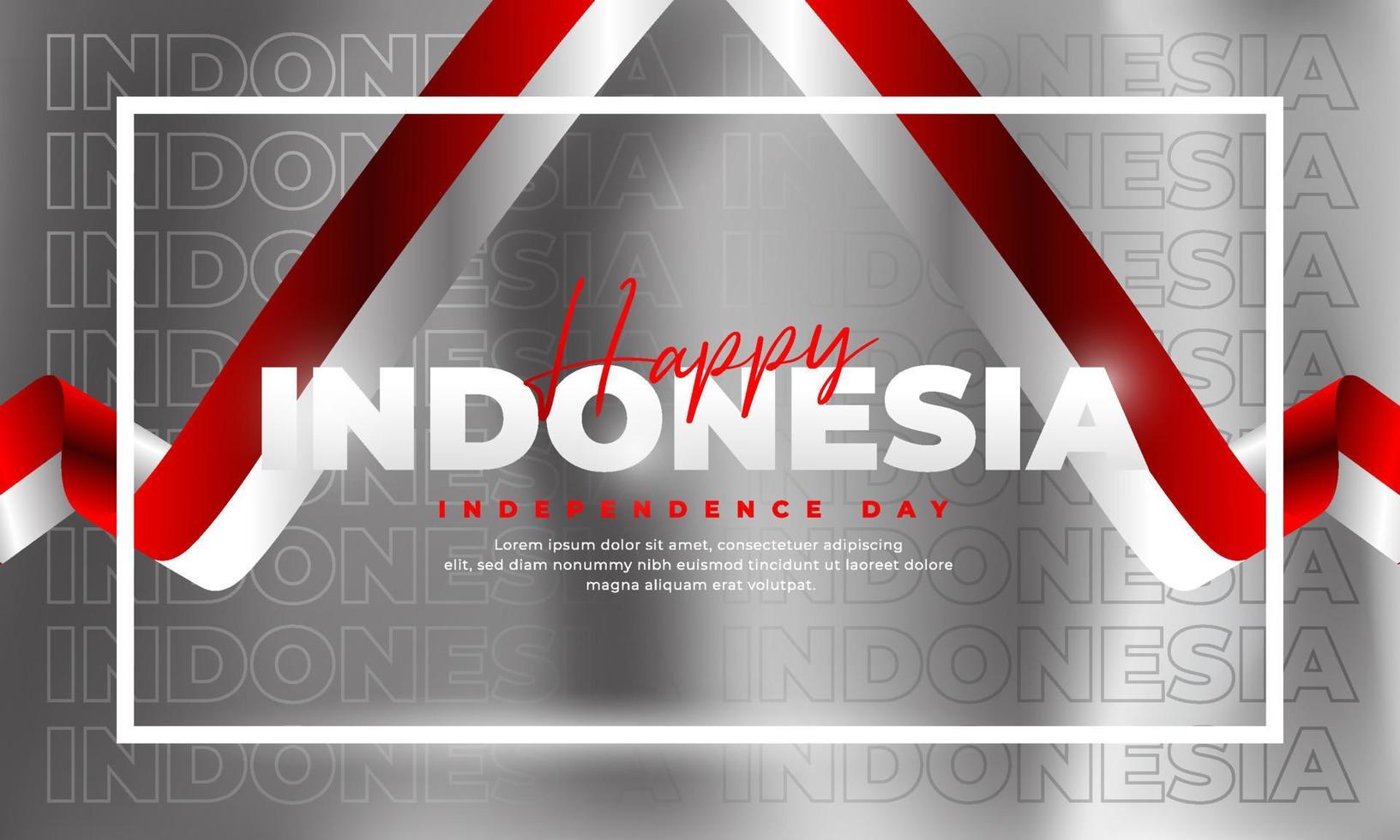 17 de agosto, diseño del día de la independencia de Indonesia, adecuado para carteles, pancartas, publicaciones en redes sociales vector