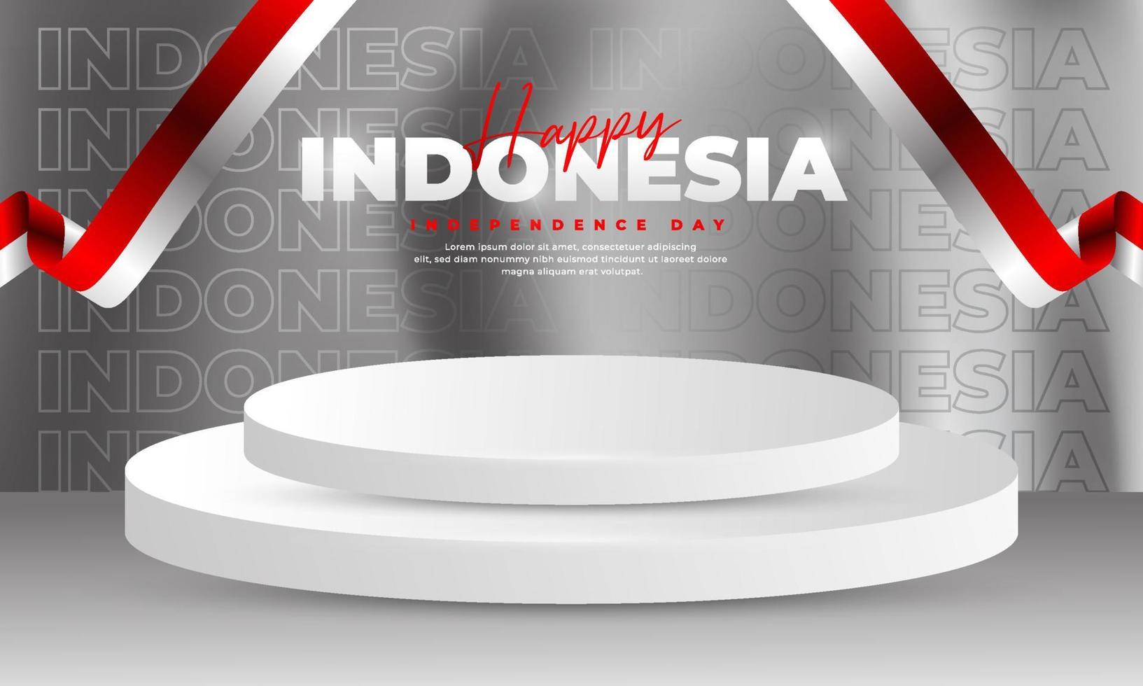 17 de agosto, diseño del día de la independencia de Indonesia, adecuado para carteles, pancartas, publicaciones en redes sociales vector