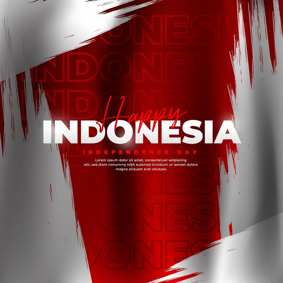 17 de agosto, diseño del día de la independencia de Indonesia, adecuado para carteles, pancartas, publicaciones en redes sociales vector