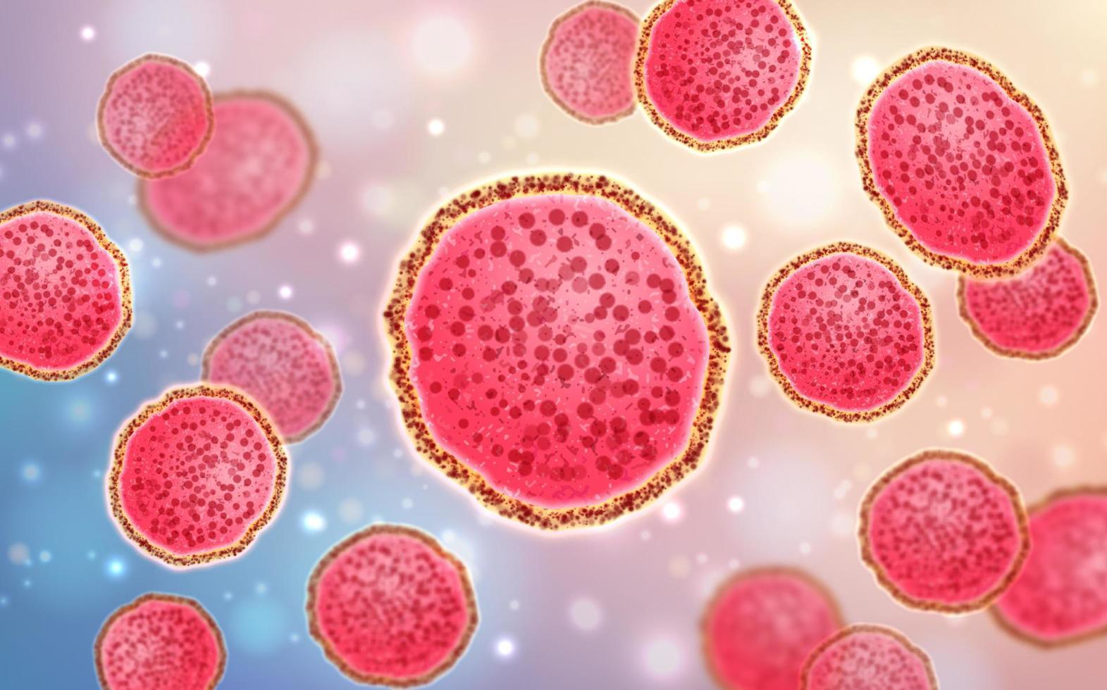 Vector of Monkeypox Virus with disease cells.Monkeypox  virus outbreaking and Pandemic medical health risk concept.Vector illustration eps 10