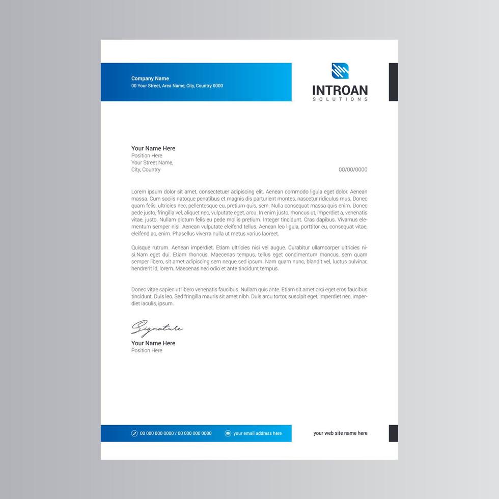 Clean and Modern Letterhead Template vector