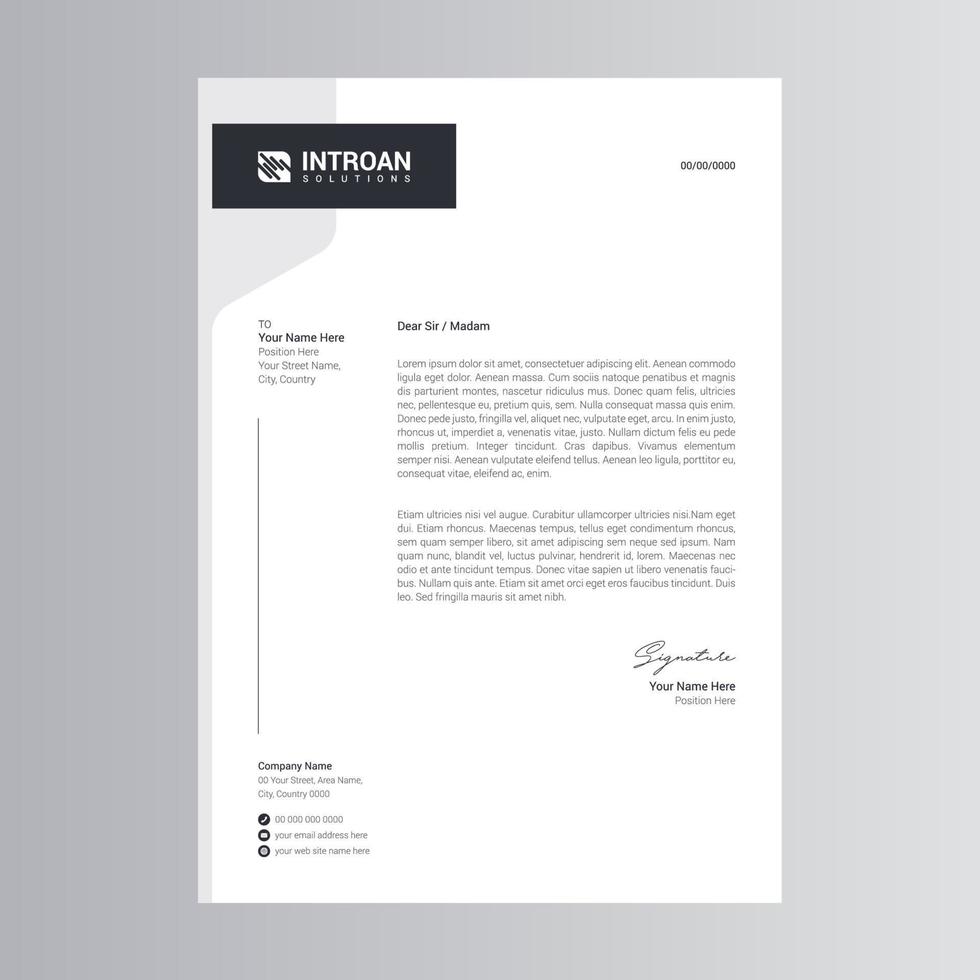 Clean and Modern Letterhead Template vector