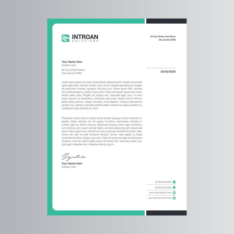 Clean and Corporate Letterhead Template vector