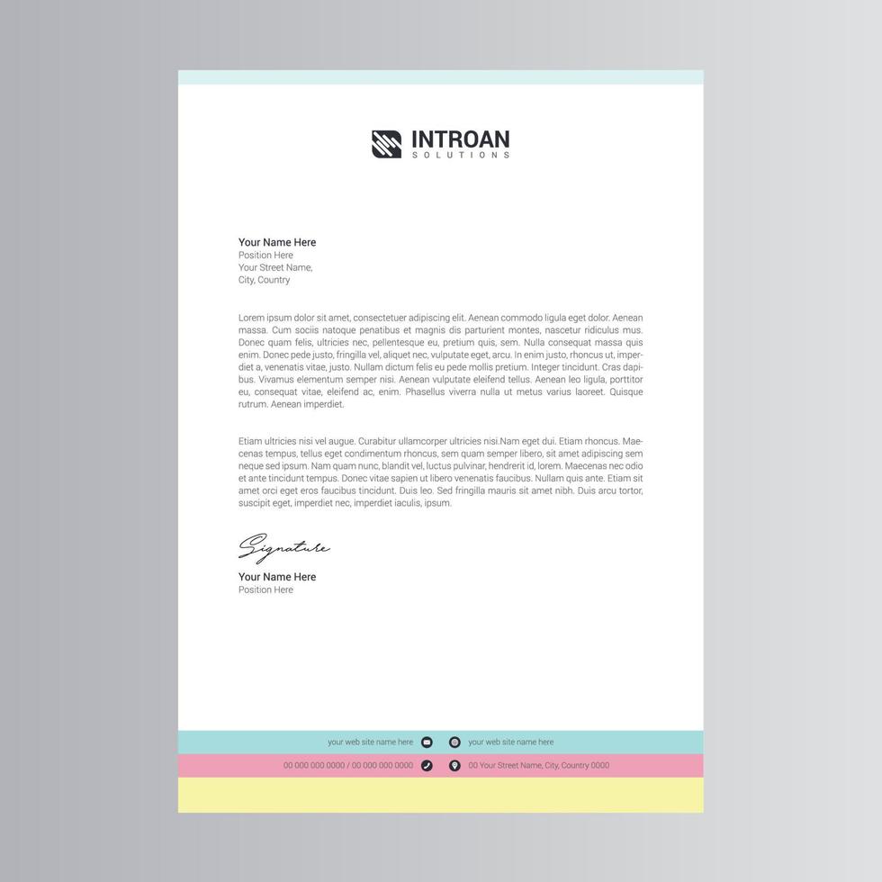 Clean and Modern Letterhead Template vector