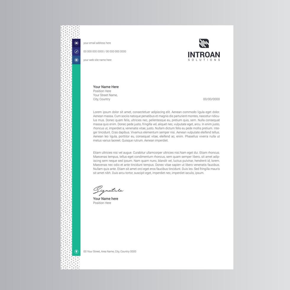 Clean and Modern Letterhead Template vector