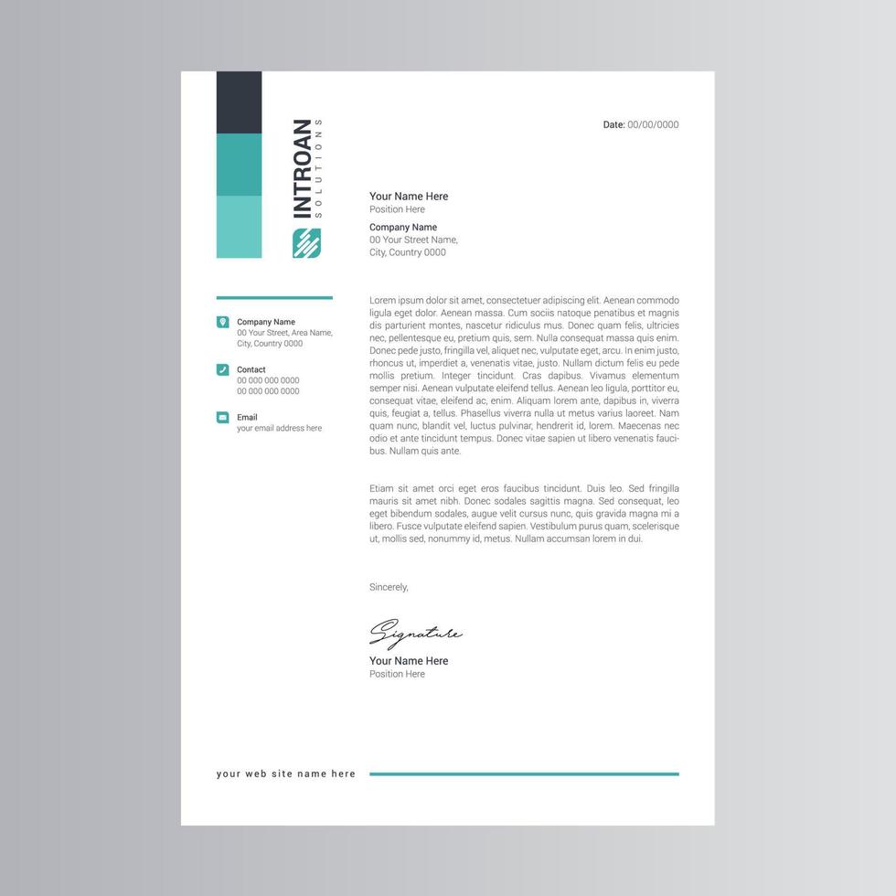 Clean and Modern Letterhead Template vector
