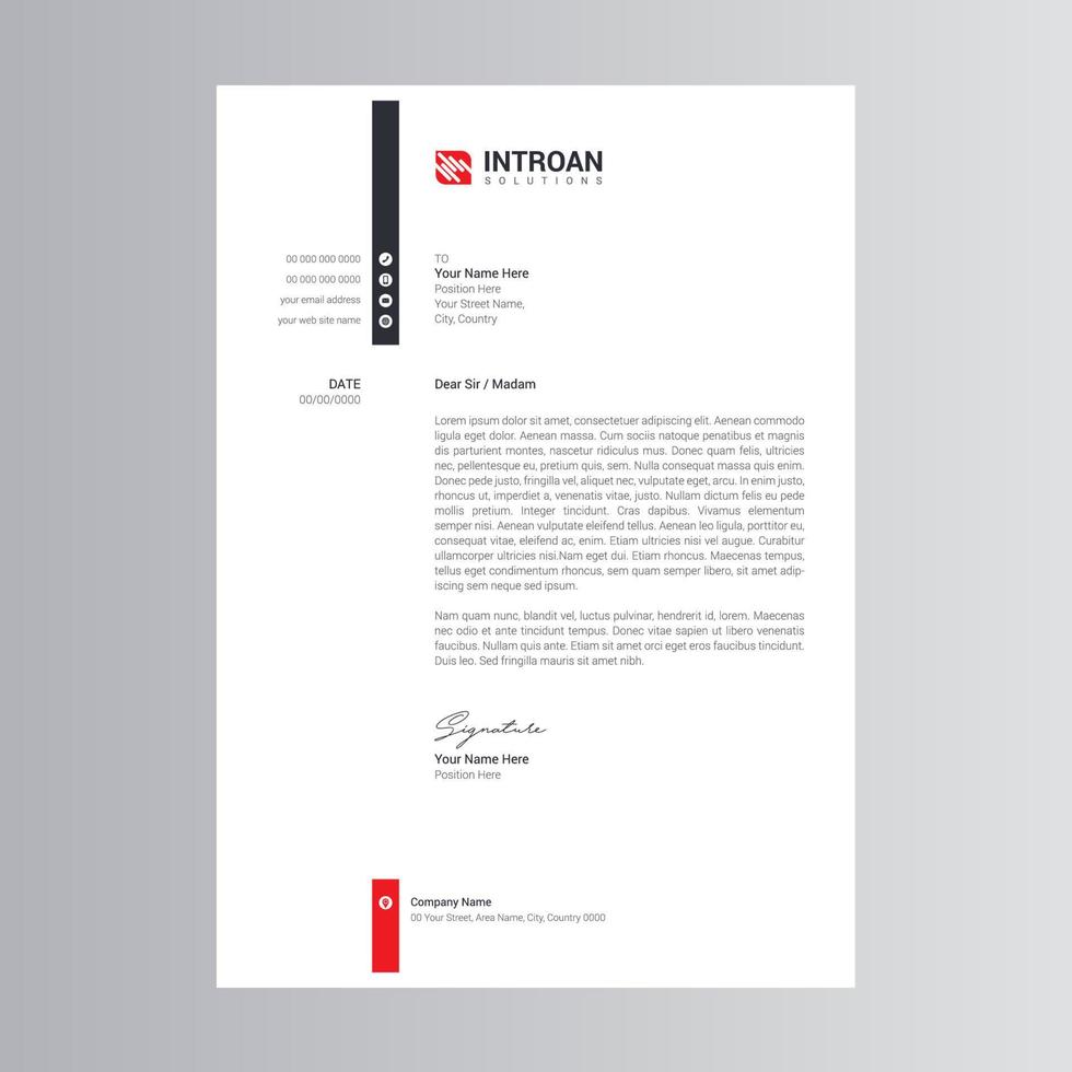 Clean and Modern Letterhead Template vector