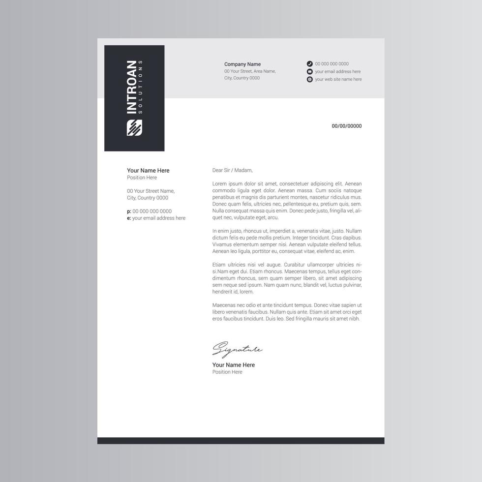 Clean and Modern Letterhead Template vector