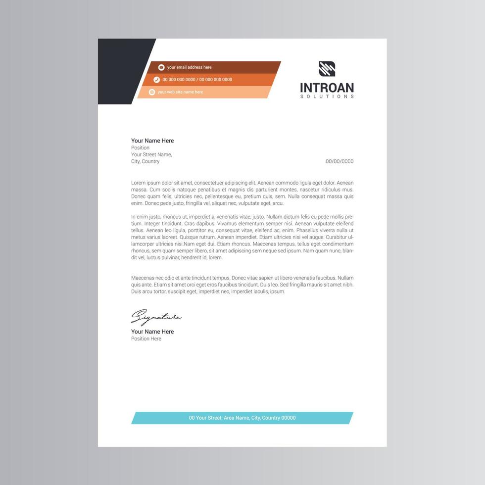 Clean and Modern Letterhead Template vector