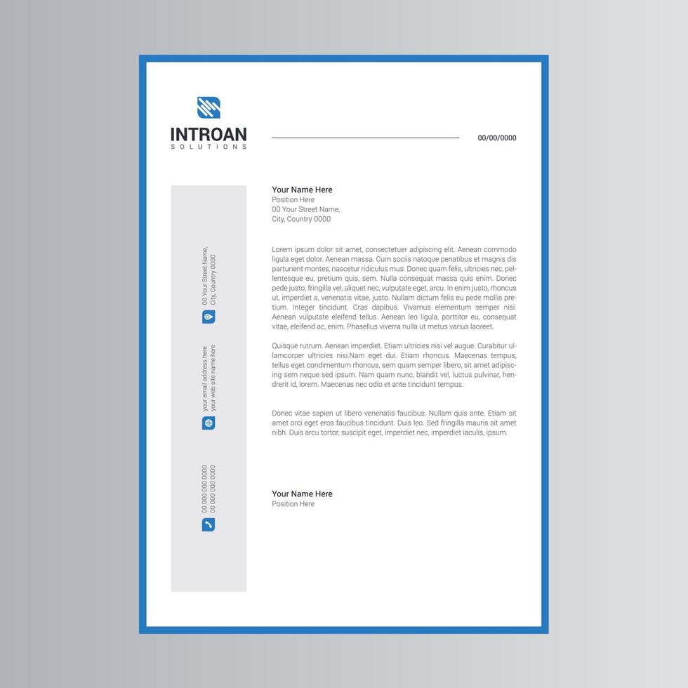 Clean and Corporate Letterhead Template vector