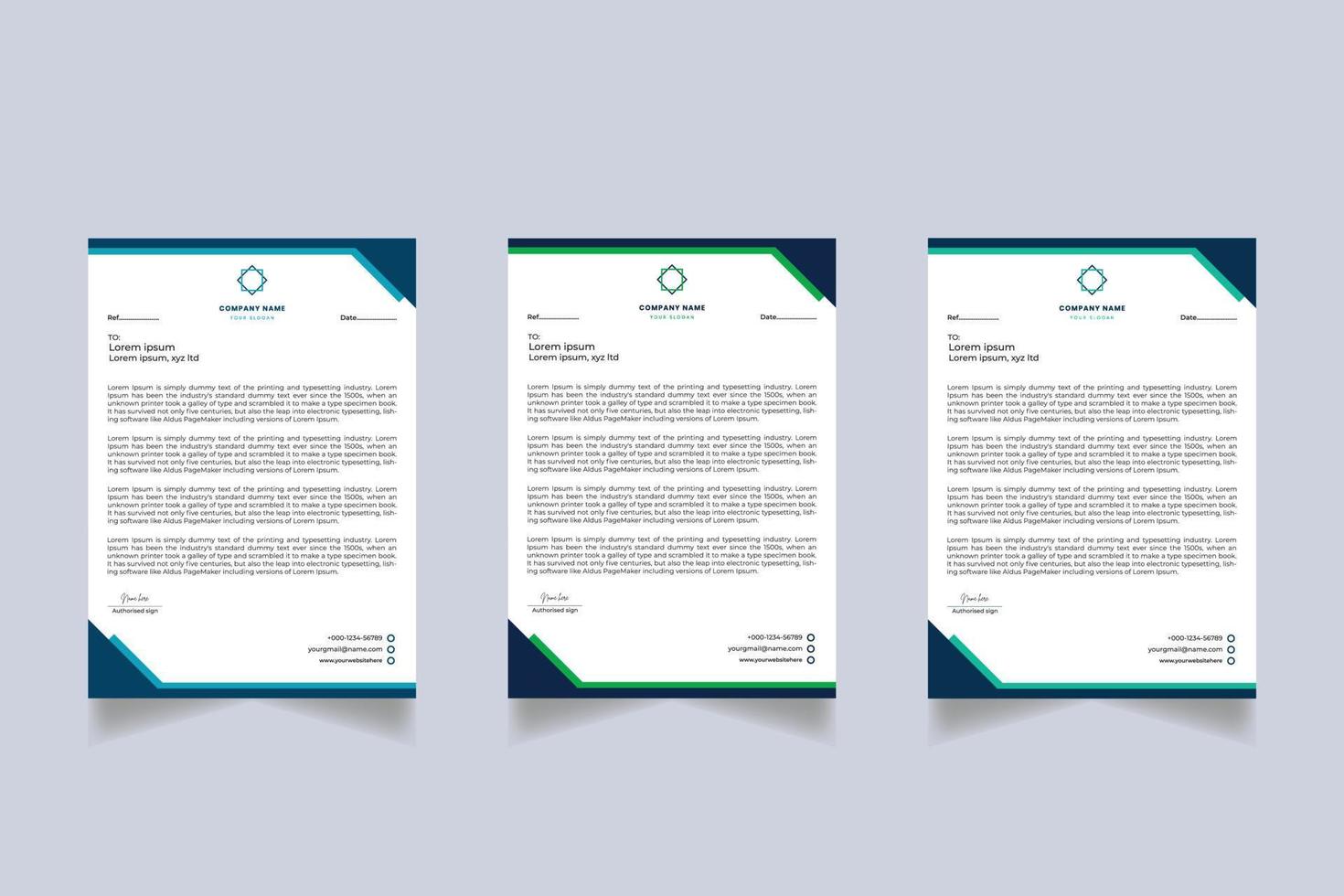 Modern company business letterhead template design vector