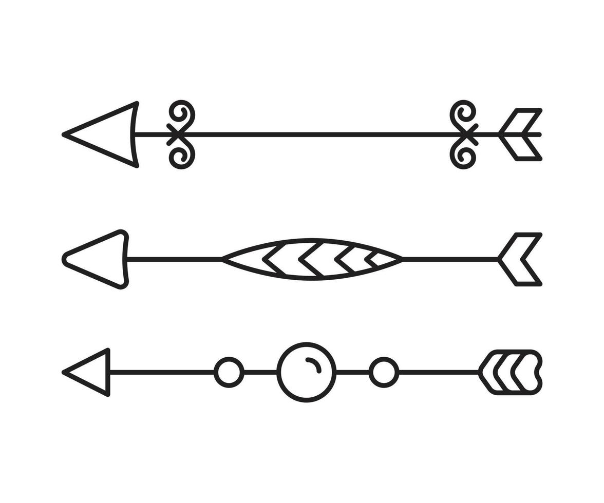 arrow weapon line art illustration vector