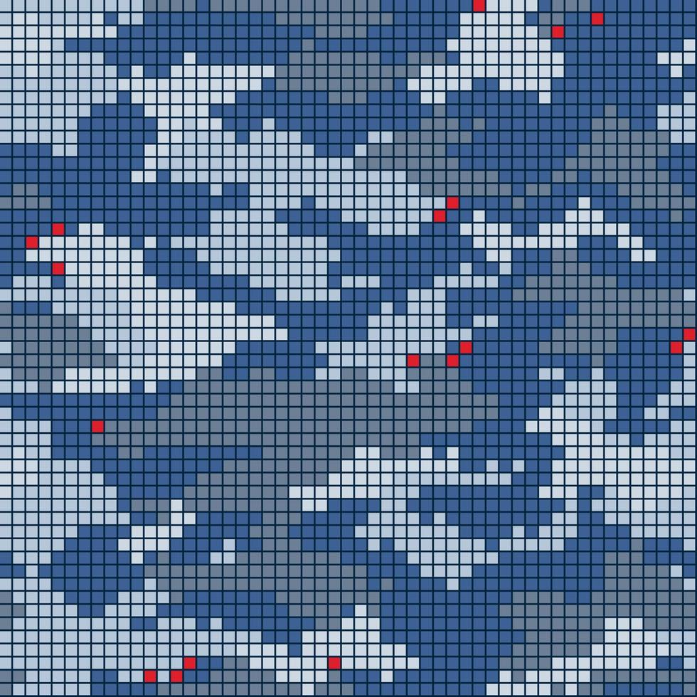 patrón de repetición perfecta de camuflaje pixelado vector