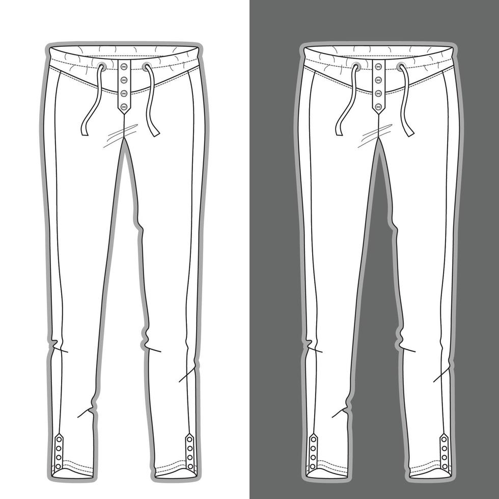 Kids pants garment sketch fashion template vector